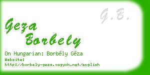 geza borbely business card